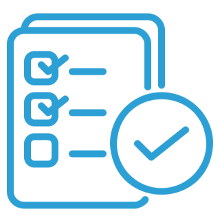 Checklist icon with checkmarks and circle.